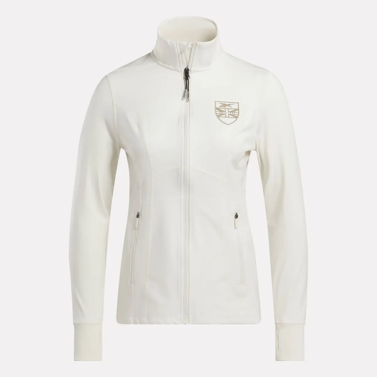 Damen-Golfjacke mit durchgehendem Reißverschluss und Performance-Nähten Damen-Golfjacke mit durchgehendem Reißverschluss und Performance-Nähten