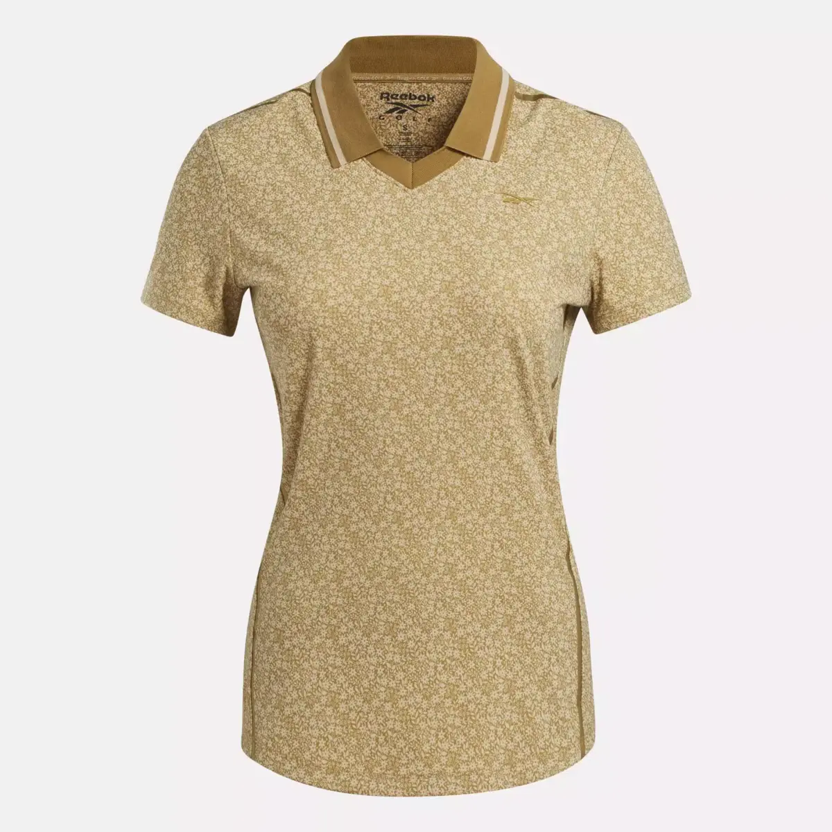 Damen-Poloshirt mit Flügelärmeln und Johnny-Kragen mit Mikroblümchenmuster