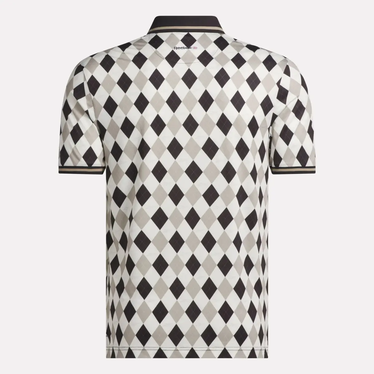 Herren-Kurzarm-Polohemd mit Argyle-Print und geripptem Saum Herren-Kurzarm-Polohemd mit Argyle-Print und geripptem Saum