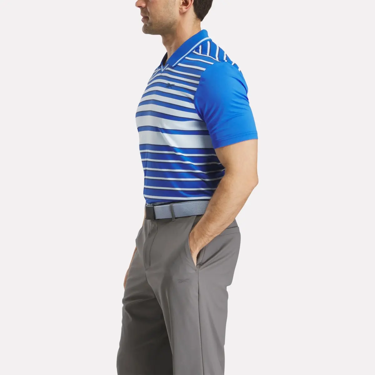 Herren-Pullover-Polohemd mit kurzen Ärmeln, Streifen und Kragen mit Zipp Herren-Pullover-Polohemd mit kurzen Ärmeln, Streifen und Kragen mit Zipp