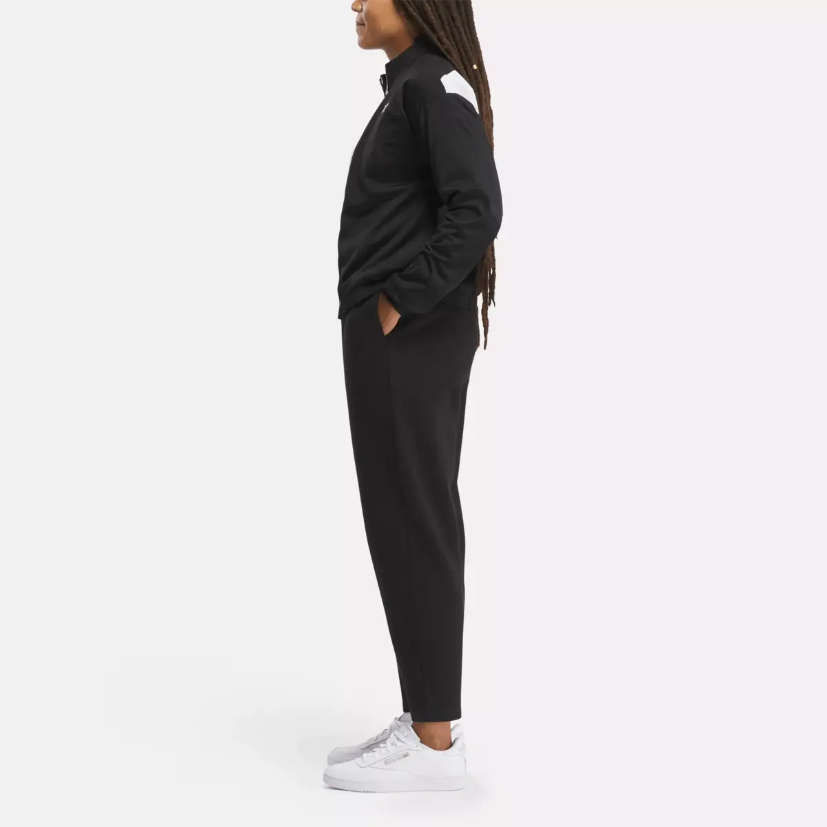 Reebok Identity Back Vector Tricot Trackjacke für Damen Reebok Identity Back Vector Tricot Trackjacke für Damen