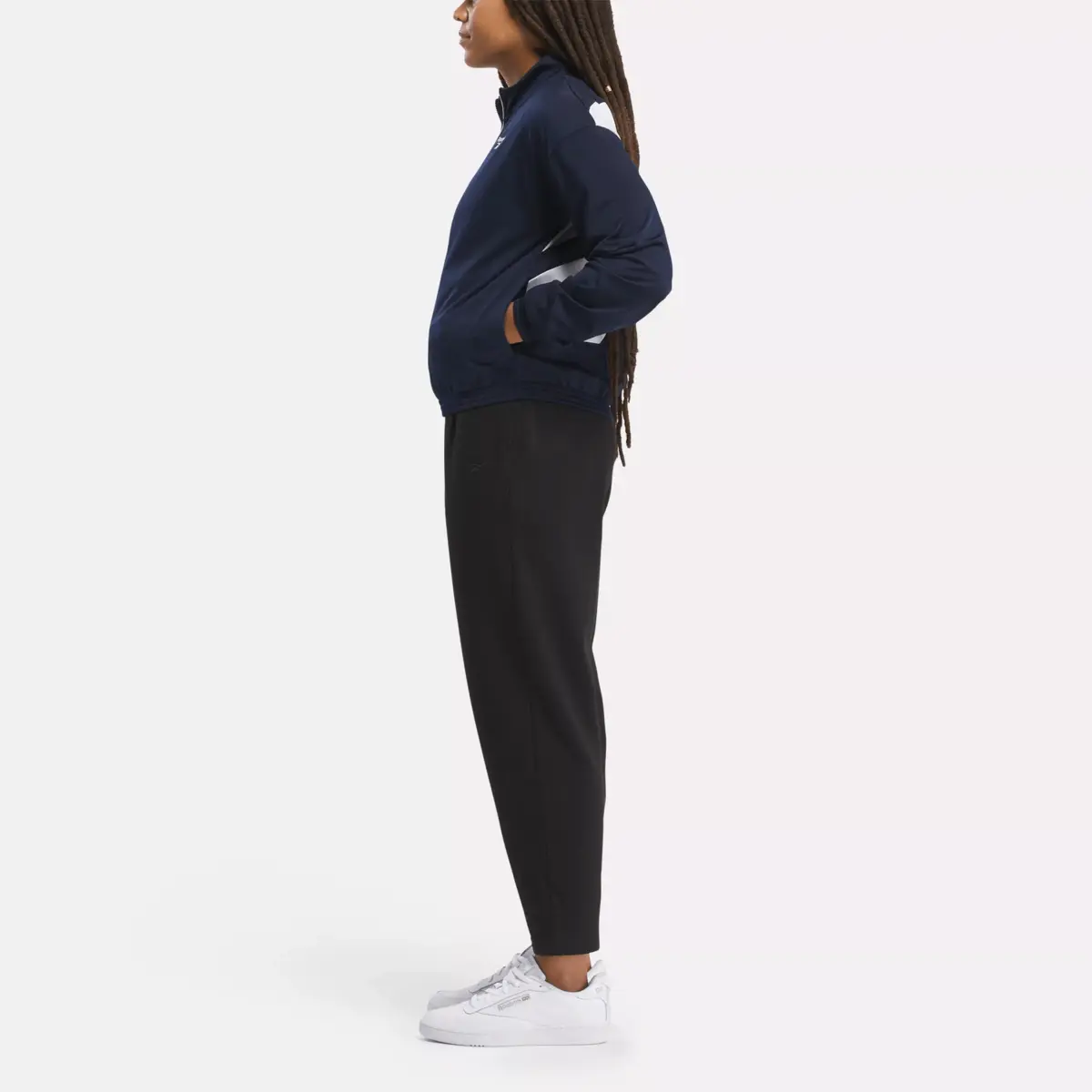 Reebok Identity Back Vector Tricot Trackjacke für Damen Reebok Identity Back Vector Tricot Trackjacke für Damen